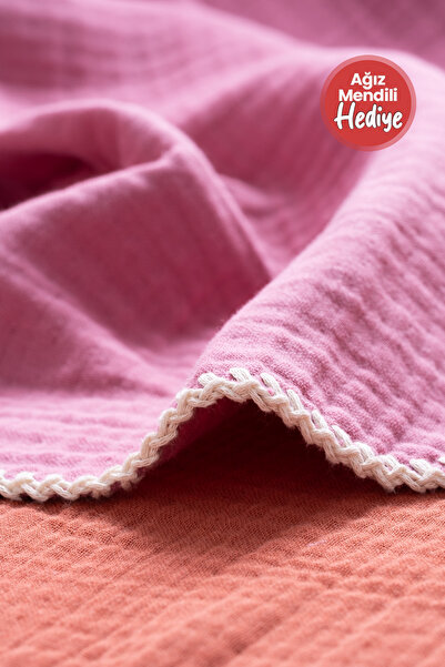 HAFY BABY Müslin Battaniye 4 Katlı %100 Pamuk Organik 80x110 Çoban Dikişli - ...