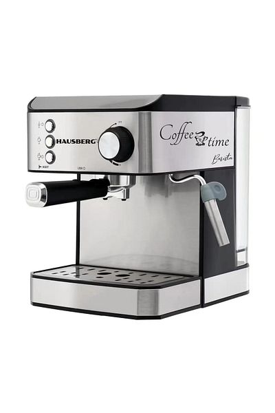 Hausberg Espressor cafea HAUSBERG HB3725, cafea macinata, 15 bar, 850-1000 W, gri cu negru
