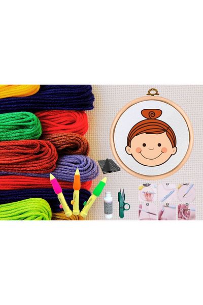 MBB ETİCARET Punch Set Embroidery Set with Hoop DIY Set Series 131