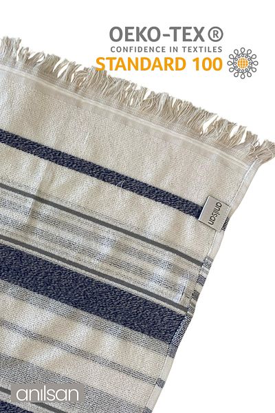 Anılsan Ocean Breeze Stripe Detail Πετσέτα θαλάσσης 100% βαμβάκι 50x80