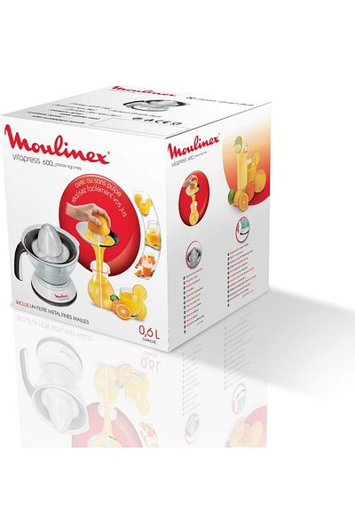 Moulinex Vitapress Electric Citrus Juicer 600ml, Fresh Orange Juice, 2-Year Warranty, PC300B27