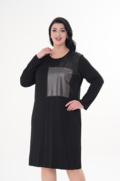 Siyezen Large Size Stone Printed Oversize Dress