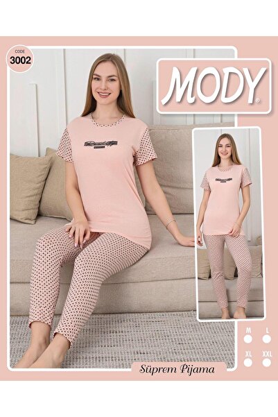 MODY Pamučni ženski pidžama set sa polurukavima