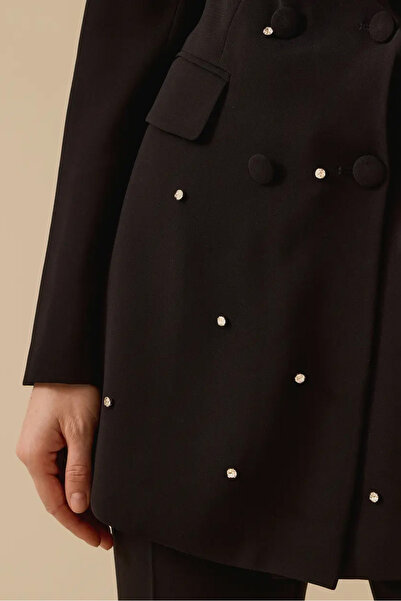 SEÇİL Stylish Jacket - Black (Women, Accessorized Stone)