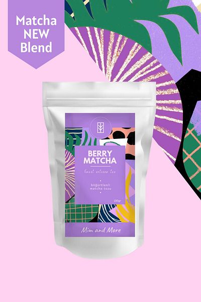Mim and More Berry Matcha - Blackberry Flavored Matcha, 100 g