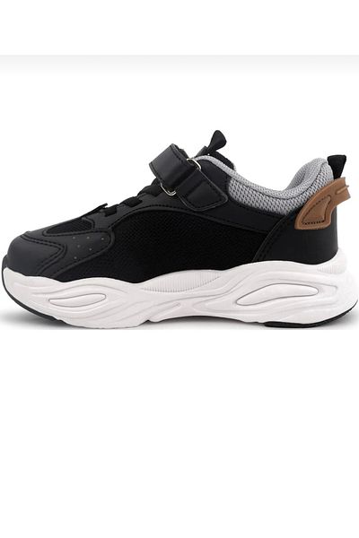 Cool Kids EVO Bărbați Negru Negru Velcro Ortopedic Confortabil Talpă ușoară Pantofi sport zilnic pentru copii