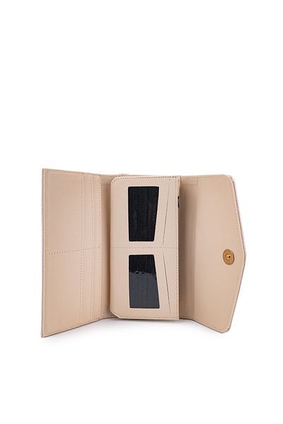 minebag Φάκελος Λεπτομερής Faux Leather Γυναικείο Πορτοφόλι Κρέμα ZC183