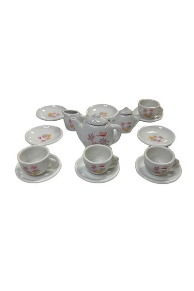 Mega Oyuncak 04803 طقم شاي سيراميك زهرة 17 قطعة