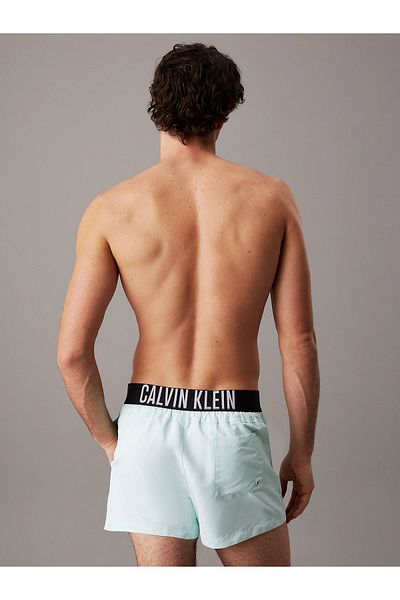 Calvin Klein Pánské tyrkysové šortky s elastickým pasem a stahovací šňůrkou Quick Dry Fabric KM0KM01094-CHJ