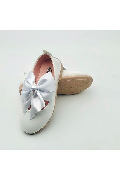 Arçın Shoes White Big Bow Girls' Ballerinas – Where Elegance and Elegance Meet