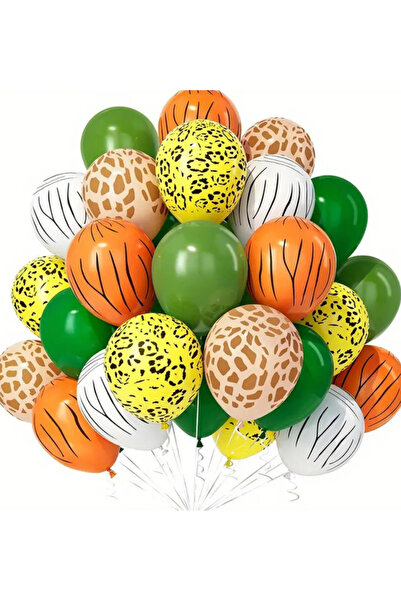 Çemrek Süs Parti مجموعة بالونات سفاري 12 بوصة 30 قطعة
