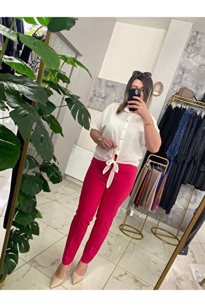 Anka Beli Lastikli Kumaş Pantolon