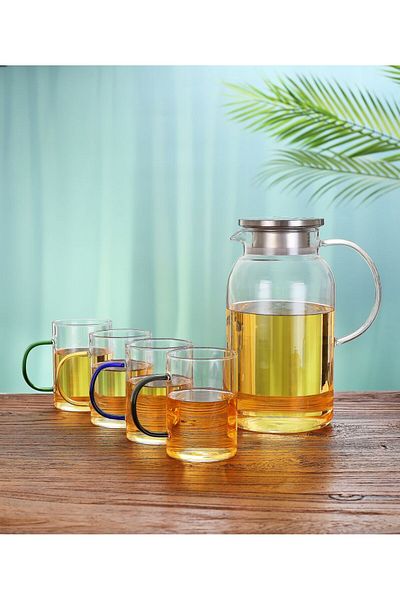 Bayer Glass Jug Set Borusikilat 5 Piece Set with Glass