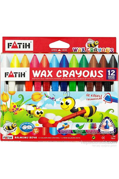 Fatih Jumbo Pastel Wax Crayon - 12 Colors 50220