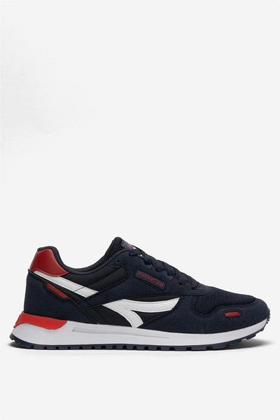 Liger Men's Orthopedic Daily Walking Running Sneaker Sports Shoes Dark Blue - Red