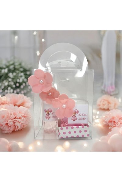 cacagift design Bebek Hediyelik Doğum Ve Doğumgünü 10'lu Çantalı Kolonya Ve M...