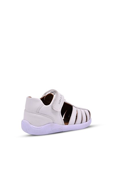 kids A more Winco Baby Girl and Boy Single Velcro Leather Soft First Step Sandals White