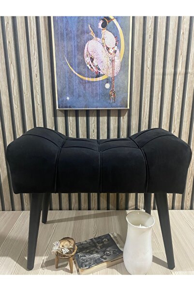 arkın koltuk döşeme ve dekorasyon Puf , Siyah Puf ,ahşap Ayak ,çima Dikiş Spo...