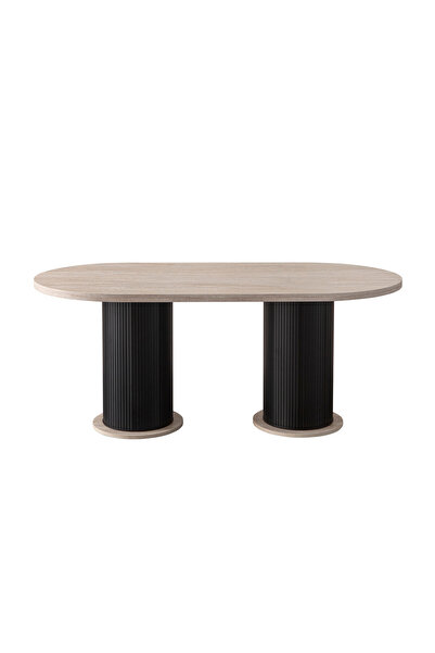 EDSY HOME Traverten Oval Masa ( Ayaklar Plastik )