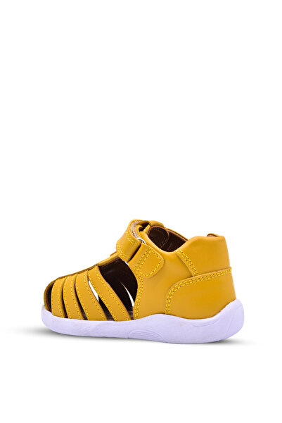 kids A more Leather Soft First Step with Yellow Color Winco Single Velcro Baby Sandals - Boys and Girls
