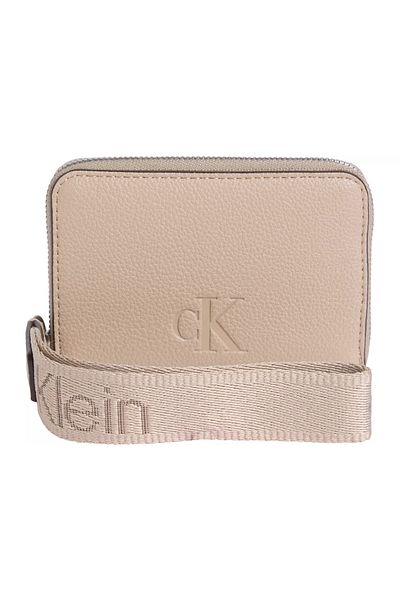 Calvin Klein Dámská peněženka s extra přihrádkami na karty s logem CK s potiskem šedá peněženka LV04K1024G-PBF