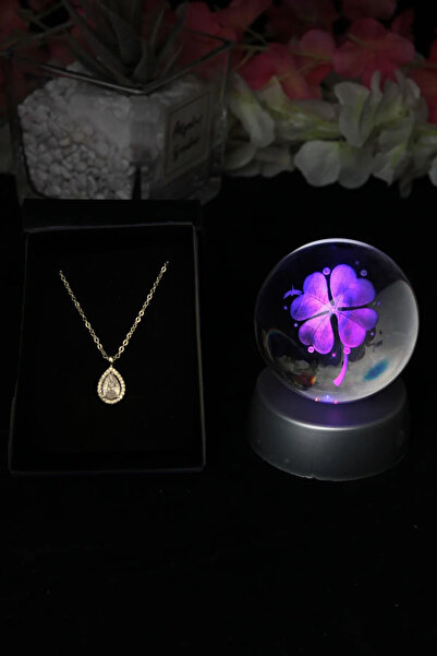 Cömert Hediyelik Eşya Damla Kolye Ve Yonca Renk Değiştiren Lamba