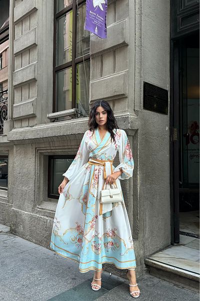 Neşeli Butik γυναικείο φόρεμα με ζώνη μίντι μήκους NBMS42149