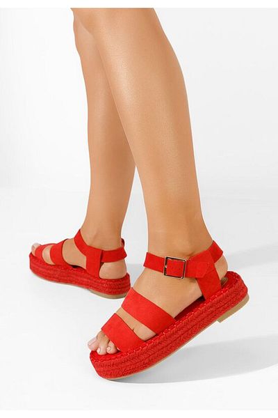 B T Shoes Coraline red espadrille sandals