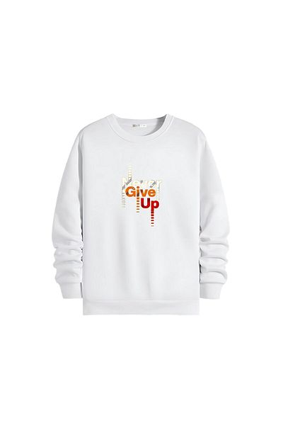 Gölge Store Μοντέρνο κομψό εμπριμέ Unisex Slimfit Crew Neck Φούτερ Μοντέλο: 1363