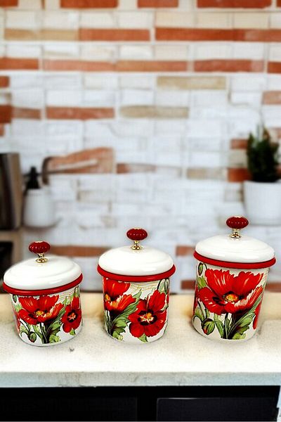 İnci Emaye Enamel Jar with Lid-1 /-1.3 / -1.5 Liter-Spice Jar, Dowry, Yogurt Fermentation, Multi-Purpose Jar