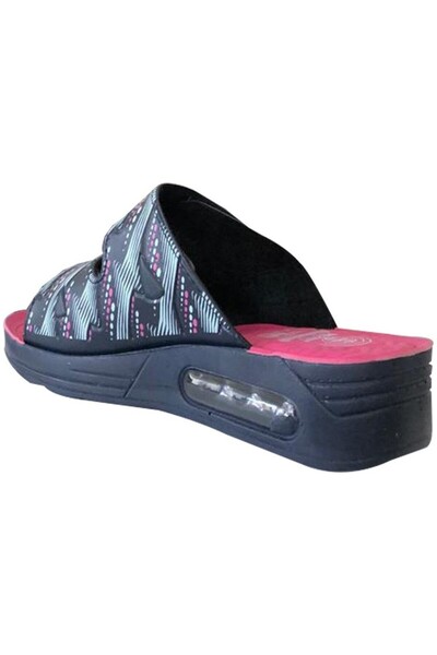 GEZER Μαύρο-Ροζ Γυναικείες Παντόφλες gzr11796