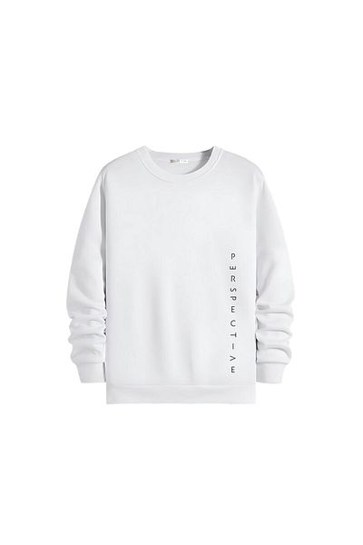 Gölge Store Μοντέρνο και κομψό εμπριμέ Unisex Slimfit Crew Neck φούτερ 1377