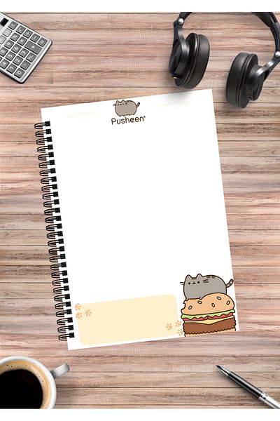 mertfigur Pusheen Cat Anime Spiral Notebook A5 (50 Sheets)