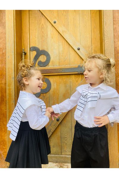 Meriç bebe Cămașă unisex Top Pulover Aspect Tricotat în dungi Accesoriu
