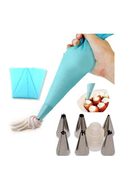 adin tasarım طقم اكياس كريمة السيليكون والحس الروسي لصنع المعجنات 7 قطع و 30 سم