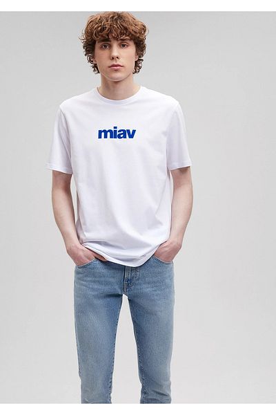 Mavi Ανδρικό μπλουζάκι Miav με στάμπα λευκό067153-620