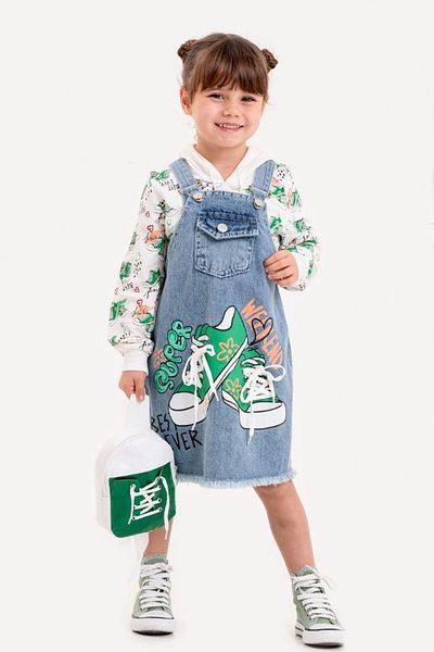 HÇM Girl's Salopet Dress Printed Bag A43
