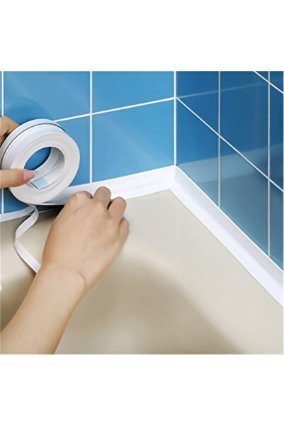 Waterproof Bathroom Kitchen Pvc Door Window Edge Tape 3.2 Mt White Toilet Shower Bathtub Tape