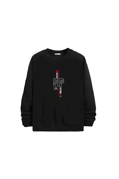 Gölge Store Μοντέρνο και κομψό εμπριμέ Unisex Slimfit Crew Neck φούτερ 1350