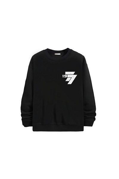 Gölge Store Μοντέρνο και κομψό εμπριμέ Unisex Slimfit Crew Neck φούτερ 1360