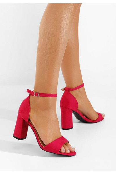 B T Shoes Sandals with red thick heels Liunda