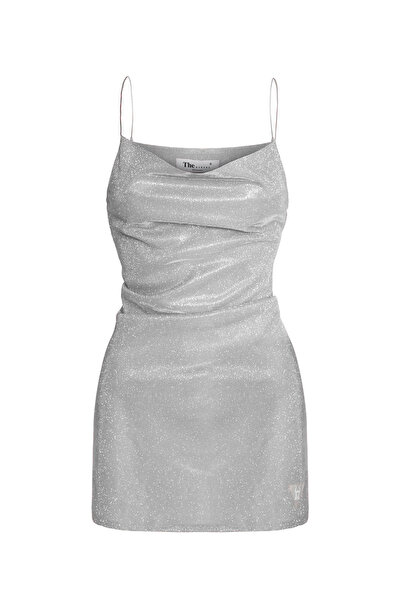 Gülşah Evecen Özel Tasarım Beyaz Mini Askılı Elbise