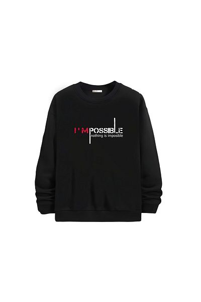 Gölge Store Μοντέρνο και κομψό εμπριμέ Unisex Slimfit Crew Neck φούτερ 1351