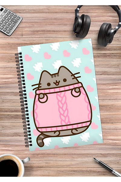mertfigur Pusheen Cat Anime Spiral Notebook A5 (50 Sheets)