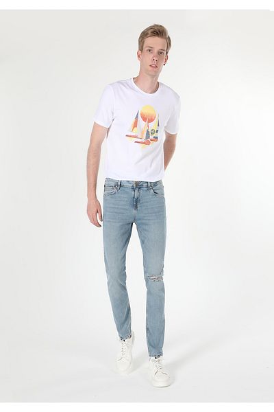 Colin's 044 Karl Straight Fit Low Waist Straight Leg Men's Light Blue Jean Pants