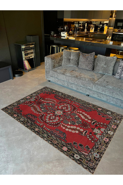 Rugs Modern Halı Συλλογή Tuğrul, Κόκκινο Θέμα, με vintage μοτίβο, υφαντό με μ...