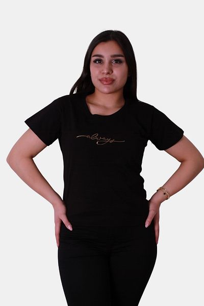 trender Tricou negru pentru femei Slim Fit Always Bask