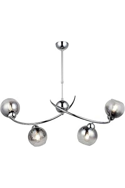Mu Art Ahşap Lucea Hedra 4-Piece Chrome Row Chandelier 4Xe27