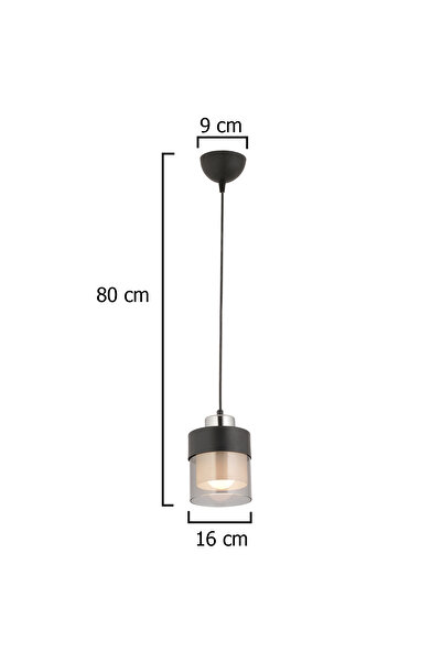 Apliqa Lustra HubRom, BORIS 3476-01-CH 12x65 cm 1xE27-60W Negru / Crom