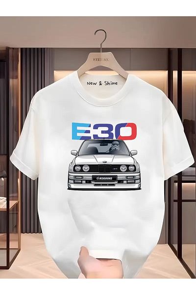 New Shine 1 μπλουζάκι δώρο για αγορές 6 και άνω στο καλάθι - E30 Printed Oversize T-shirt